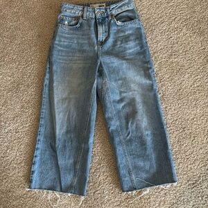 Topshop Blue Wide-Leg Jeans